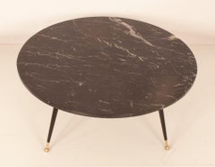 Circular Black Marble Coffee Table, Spain, 1990s