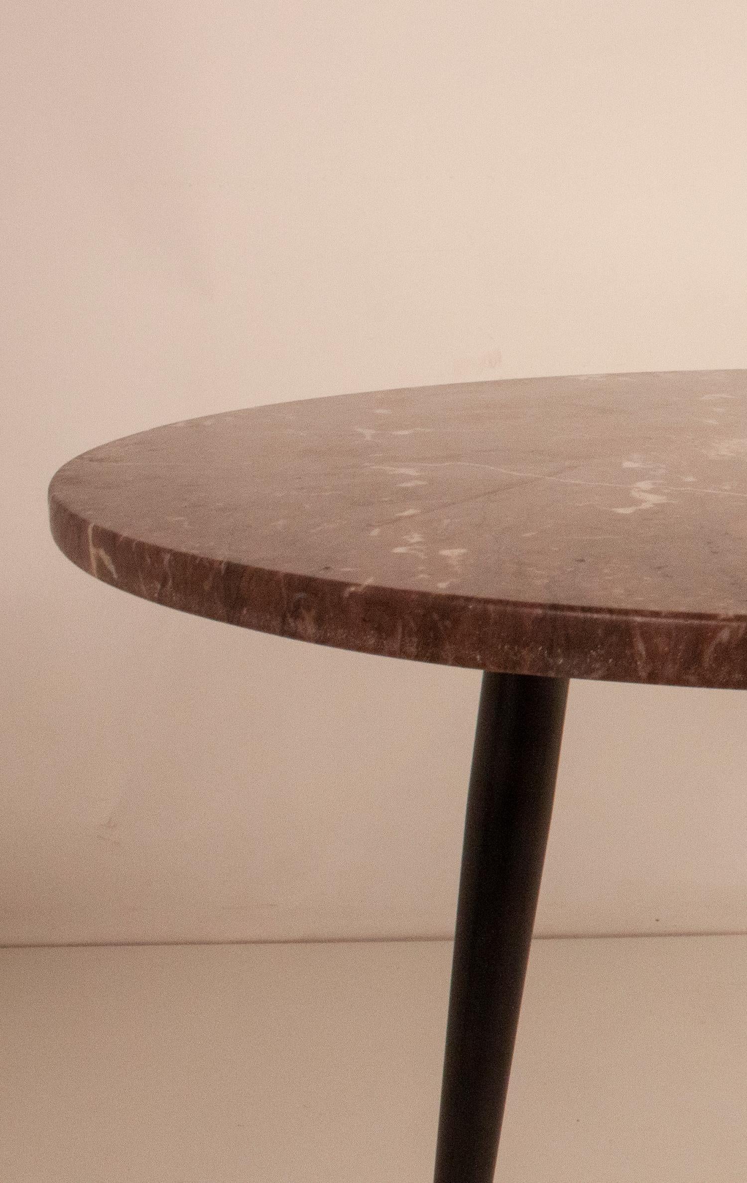 Contemporary Circular Black Marble Coffee Table, Spain, 1990s