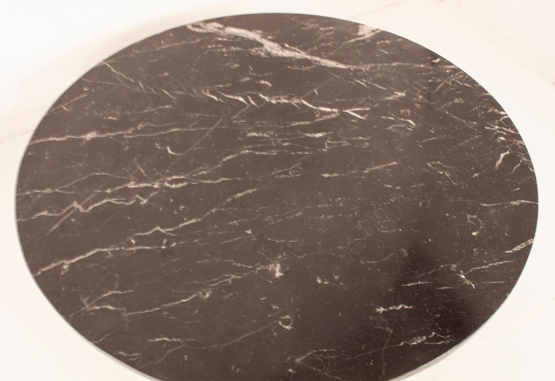 Circular Black Marble Coffee Table, Spain, 1990s For Sale 2