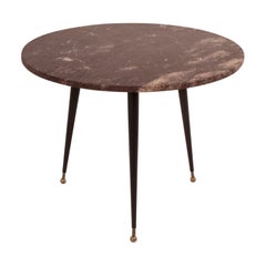 Circular Black Marble Coffee Table, Spain, 1990s Circular Black Marble Coffee Table, Spain, 1990s