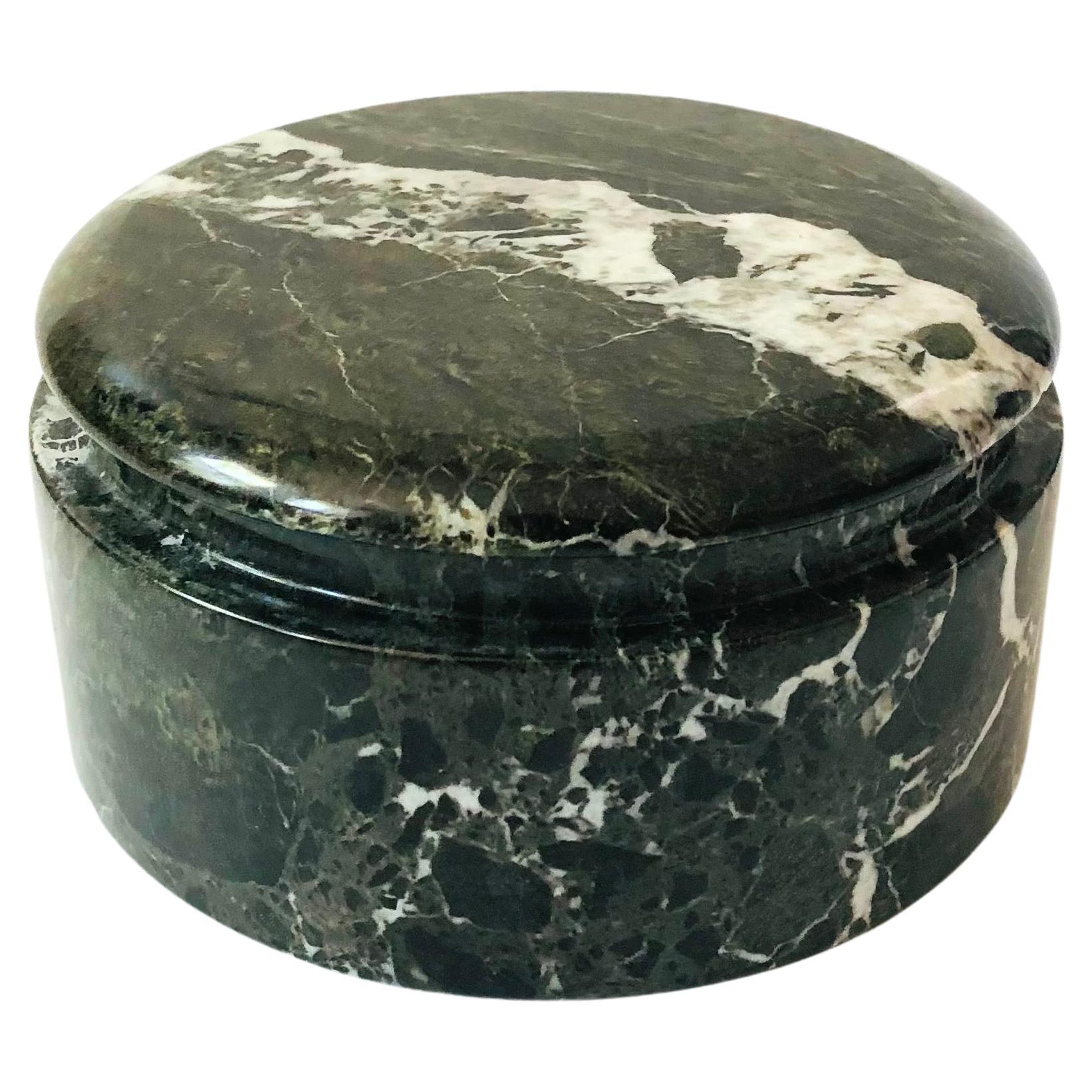 Circular Black Stone Box For Sale