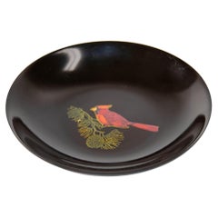 Circular Black Tray Platter Couroc of Monterey California, 1960s