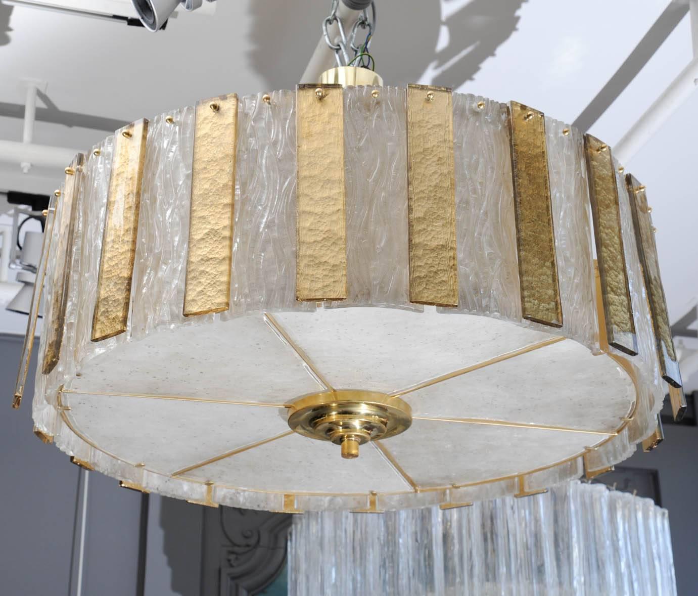 chandelier with glass panels