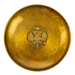 Circular Brass Double headed Eagle Charger, 20th century