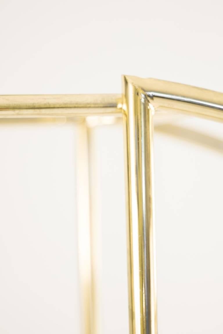 Art Deco Circular Brass Etagere with Glass Display Shelves