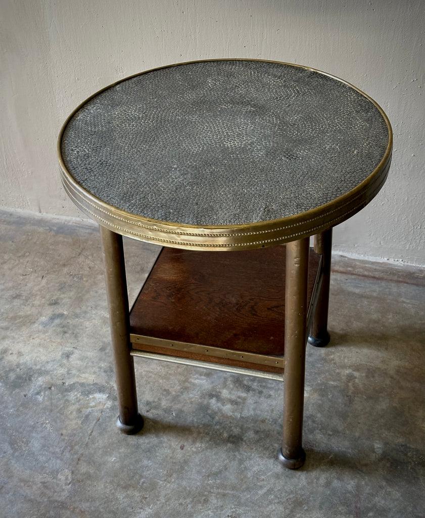 French Circular Brass Side Table