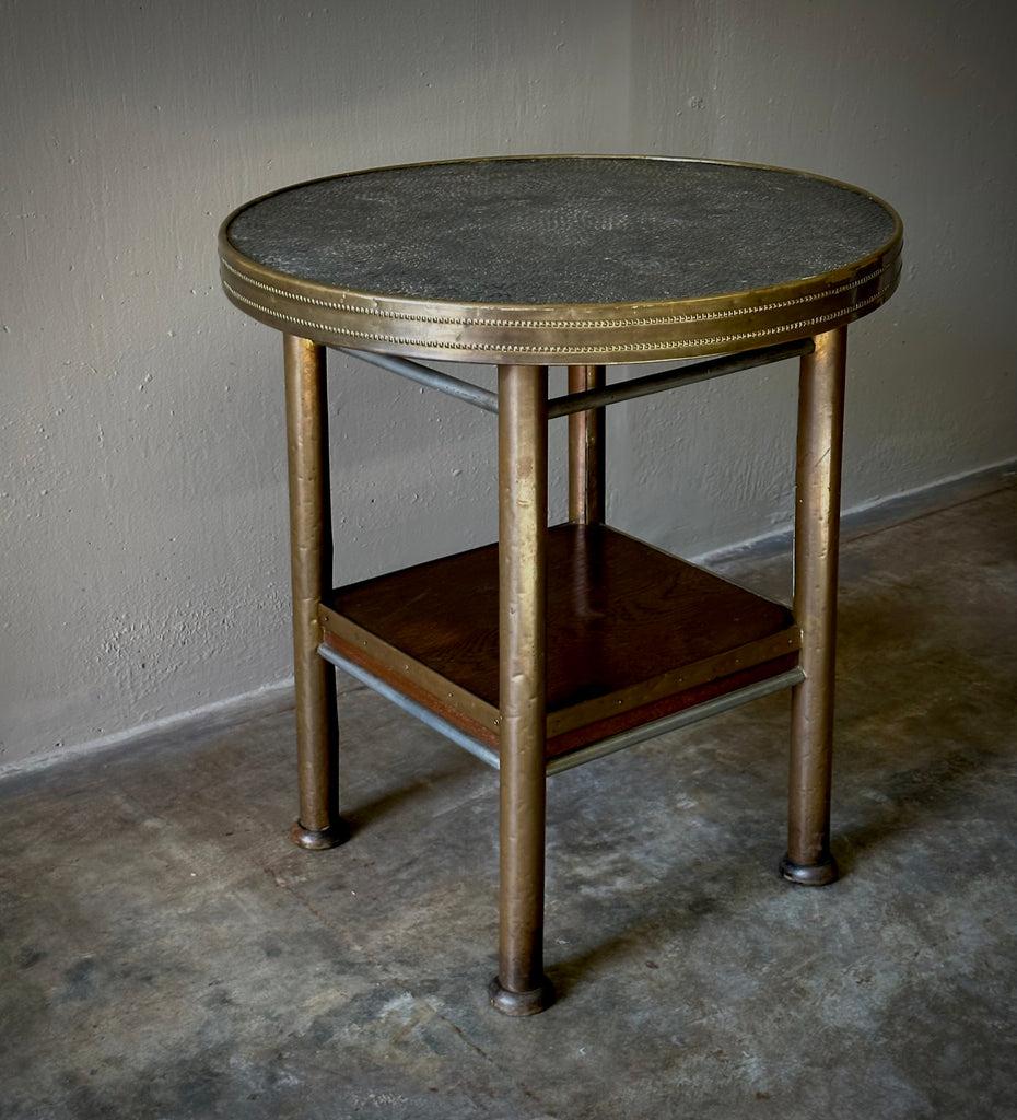 Circular Brass Side Table In Good Condition In Los Angeles, CA