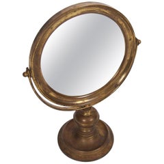 Circular Brass Vanity Mirror