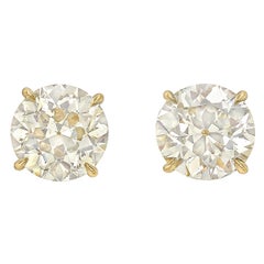 Circular Brilliant Diamond Stud Earrings '4.14 Carat'