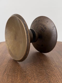 Circular Bronze Push-Pull Door Handle, Mid-20th Century, France