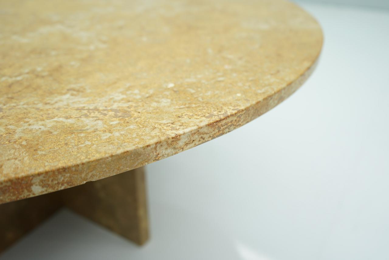 Circular Brown Marble Coffee Table, 1970s For Sale 2