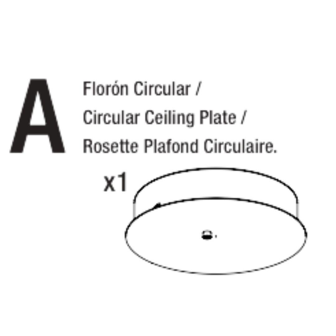 Mid-Century Modern Circular Canopy for Tekio P2 Horizontal pendandt - canopy only