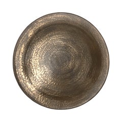 Circular Ceramic Wall Sculpture #3 with Dappled Bronze Glaze by Sandi Fellman