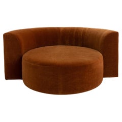 Circular Chaise Lounge in Mohair by Roger Rougier