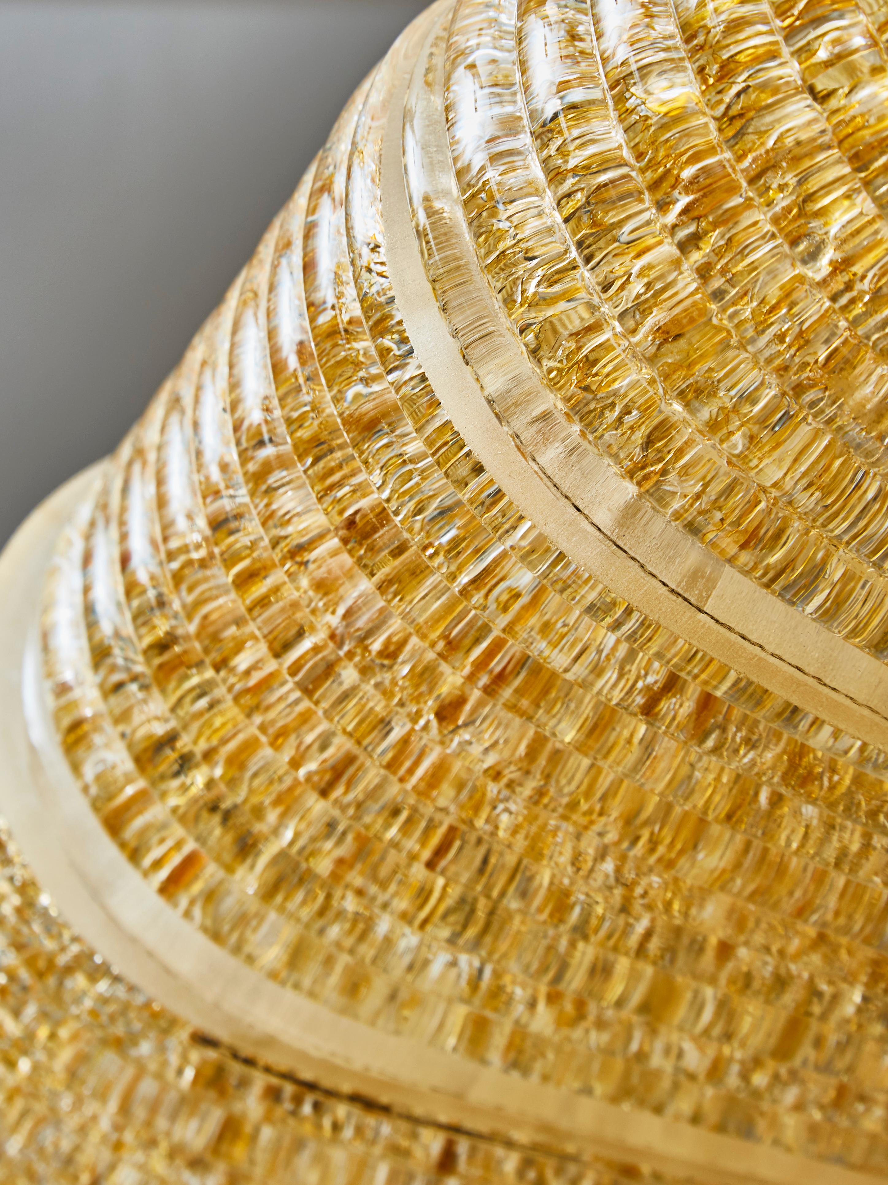 Contemporary Circular Chandelier in Murano Glass by Studio Glustin For Sale