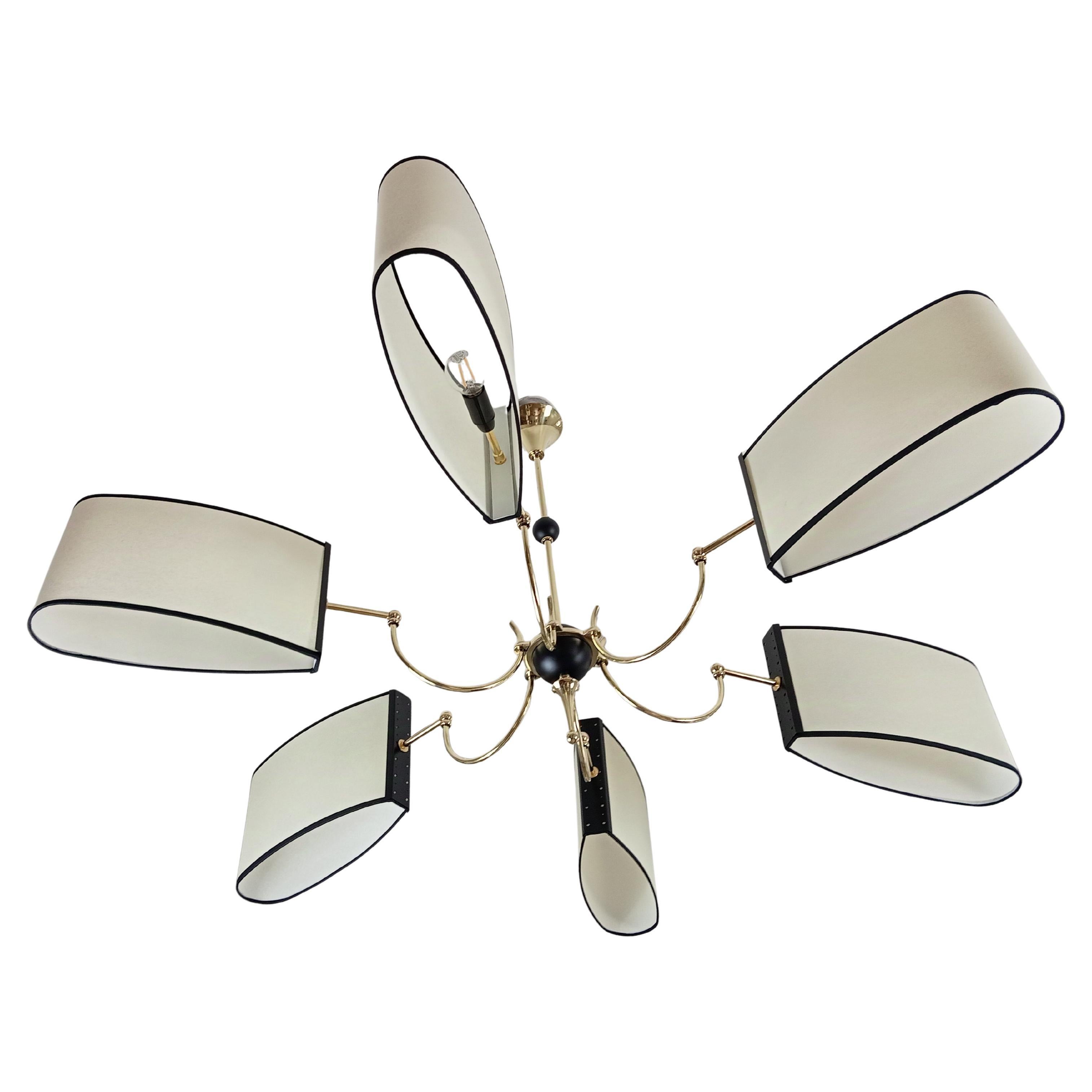 Circular chandelier, Maison Lunel circa 1950