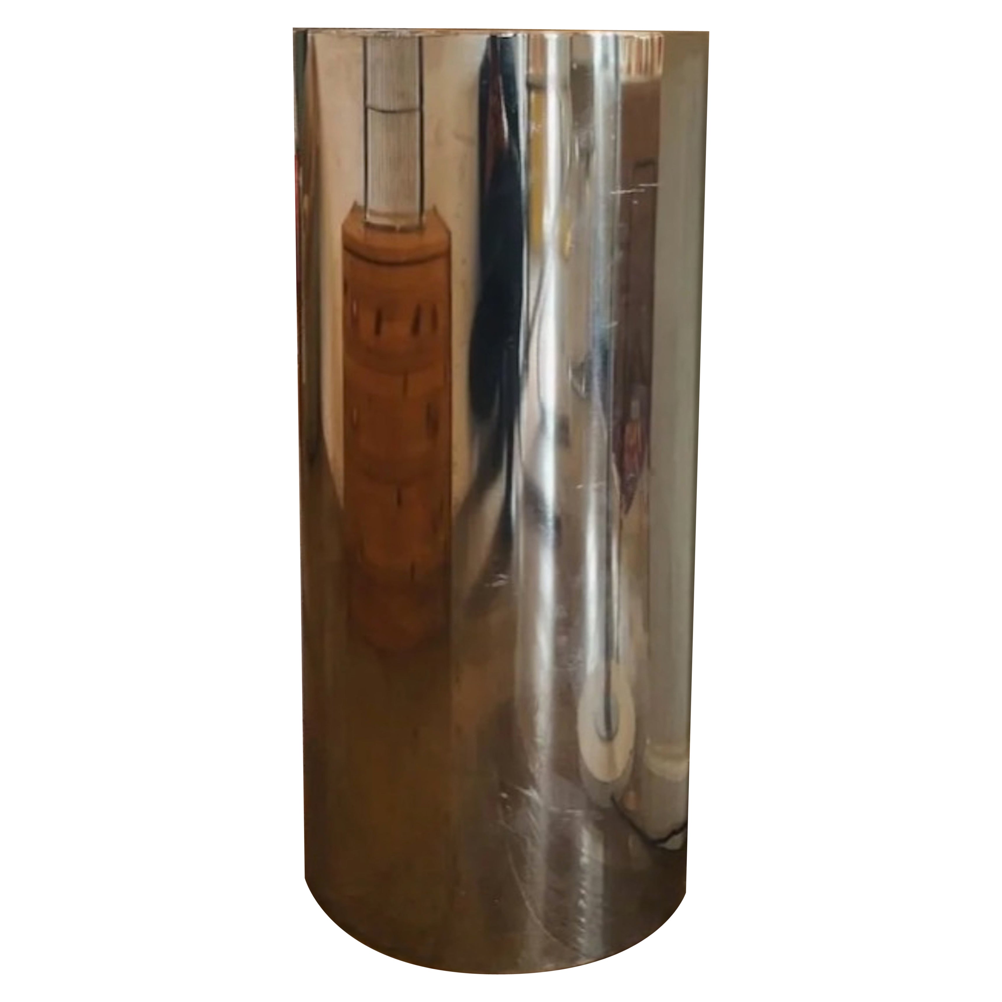 Circular Chrome Pedestal in The Manner of Paul Mayen