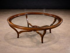 Circular Coffee Table in Caviúna Wood by Giuseppe Scapinelli, Brazil, 1950s