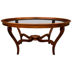 Circular Coffee Table in Caviúna Wood by Giuseppe Scapinelli, Brazil, 1950s