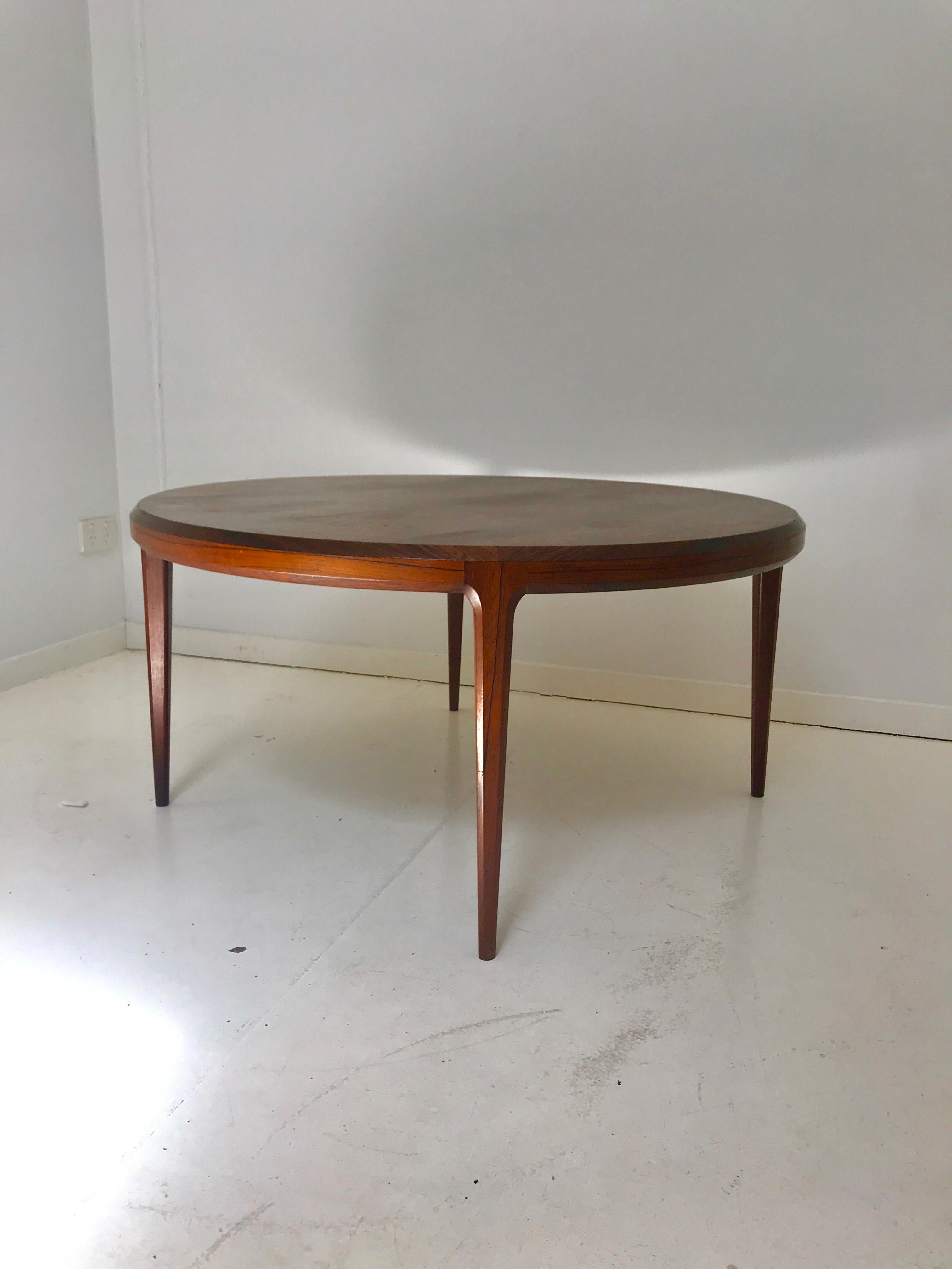 Circular Coffee Table in Rosewood by Johannes Anderson for CFC Silkeborg, 1960s 5