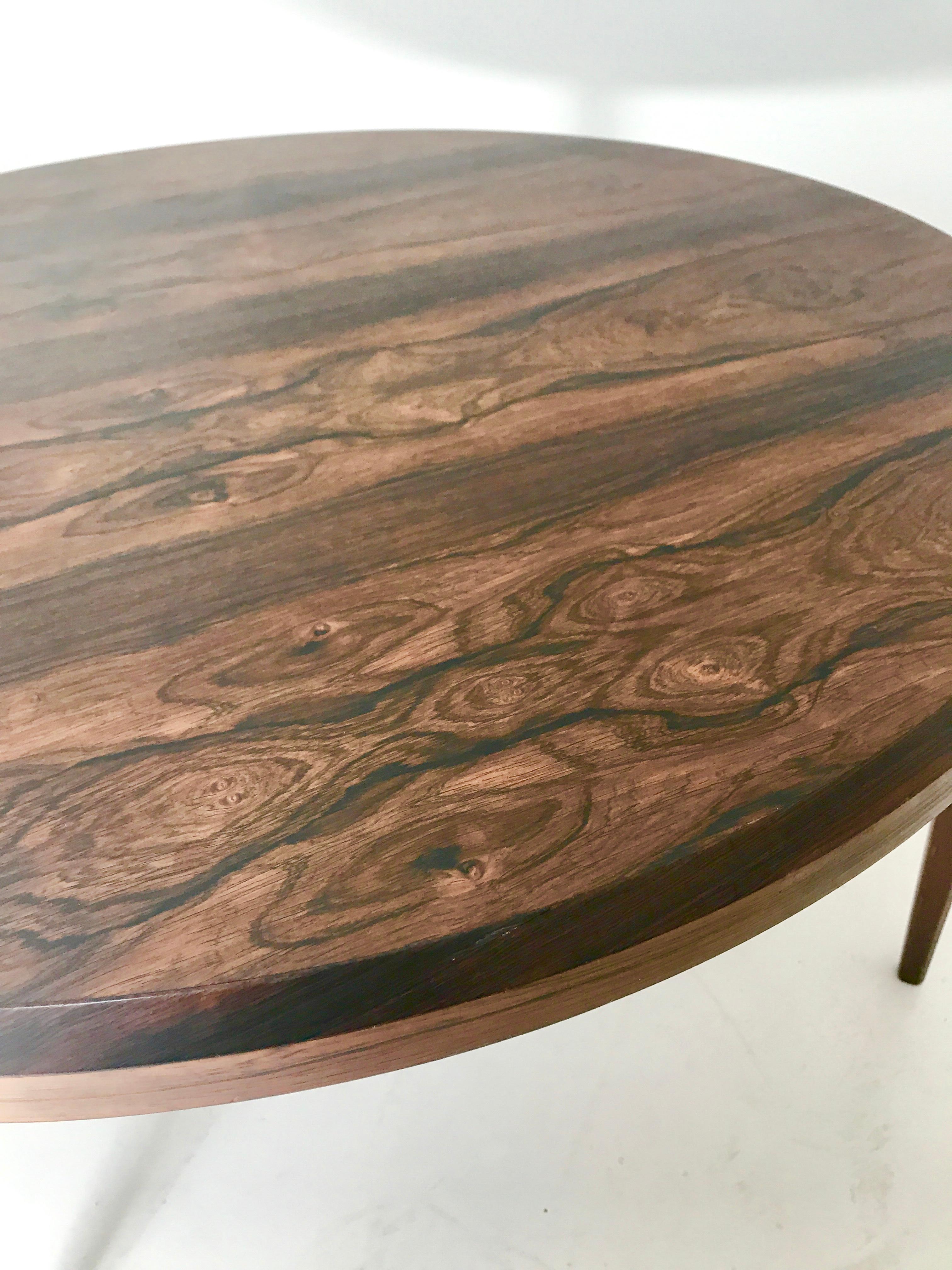Danish Circular Coffee Table in Rosewood by Johannes Anderson for CFC Silkeborg, 1960s