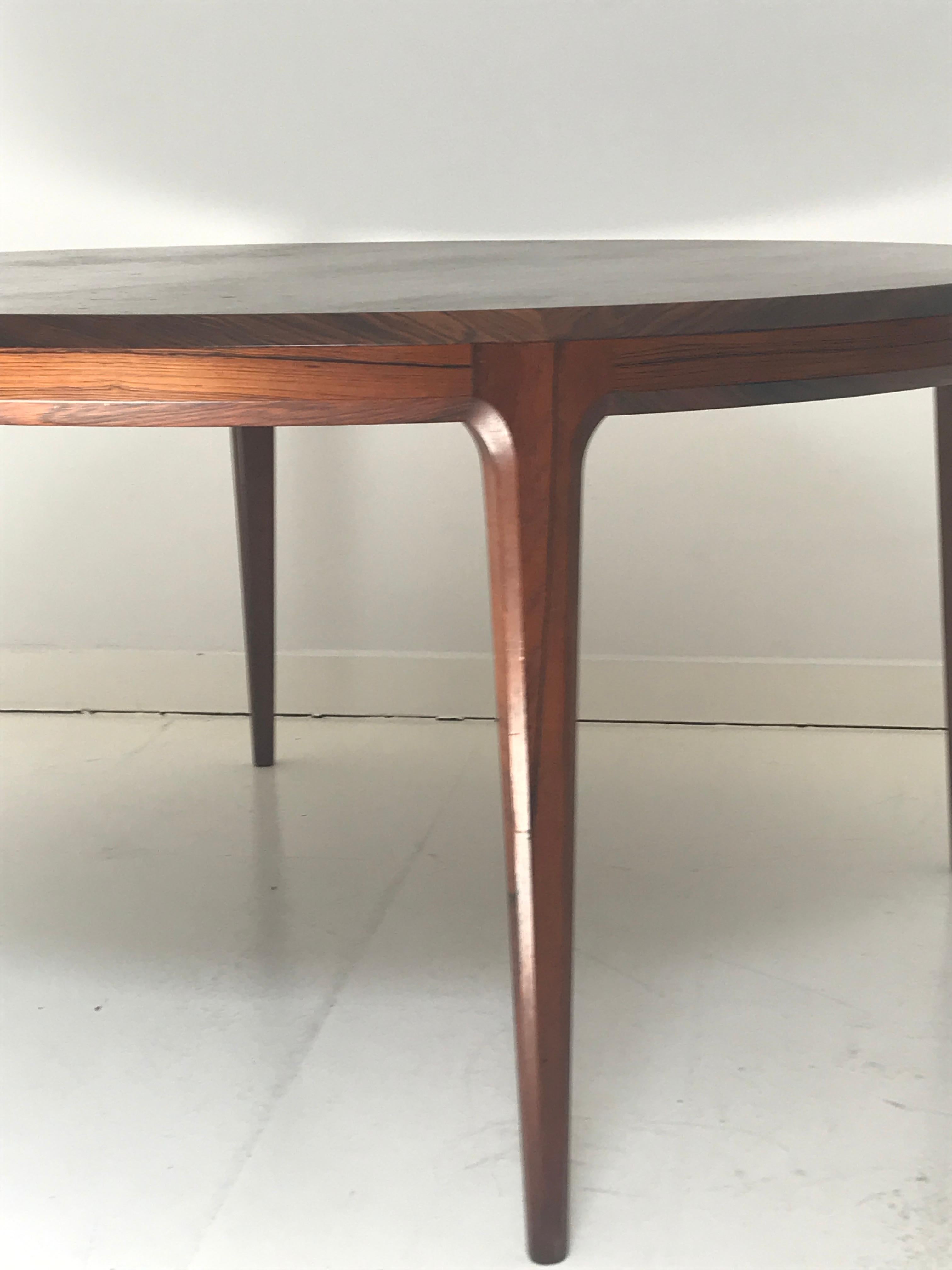 Mid-20th Century Circular Coffee Table in Rosewood by Johannes Anderson for CFC Silkeborg, 1960s