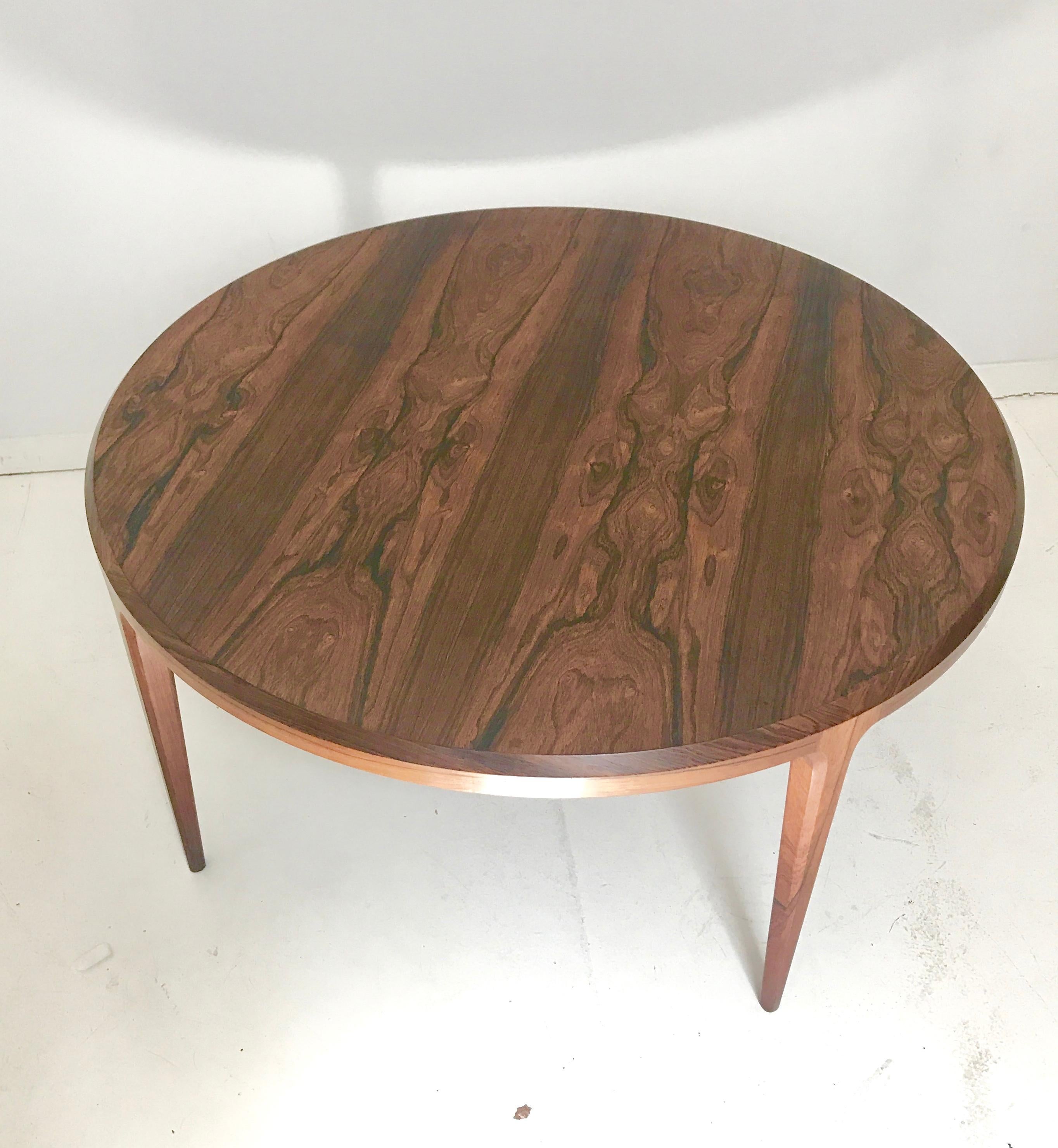 Circular Coffee Table in Rosewood by Johannes Anderson for CFC Silkeborg, 1960s 2