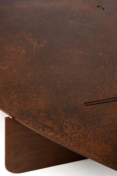 Mesa de centro circular Única Orgánica Óxido Moderna/Contemporánea Acero corten