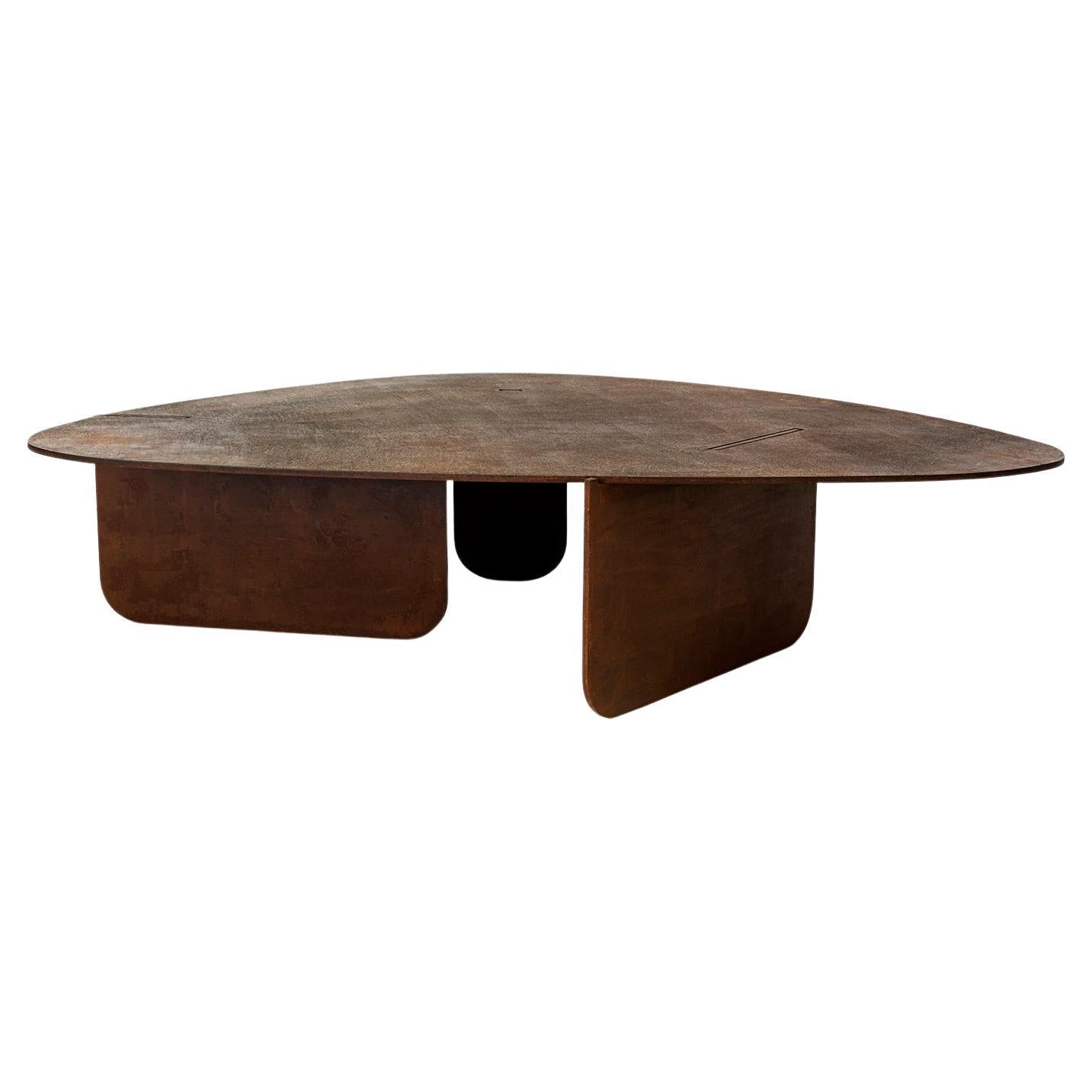 Circular Coffee Table Unique Organic Rust Modern/Contemporary Corten Steel 