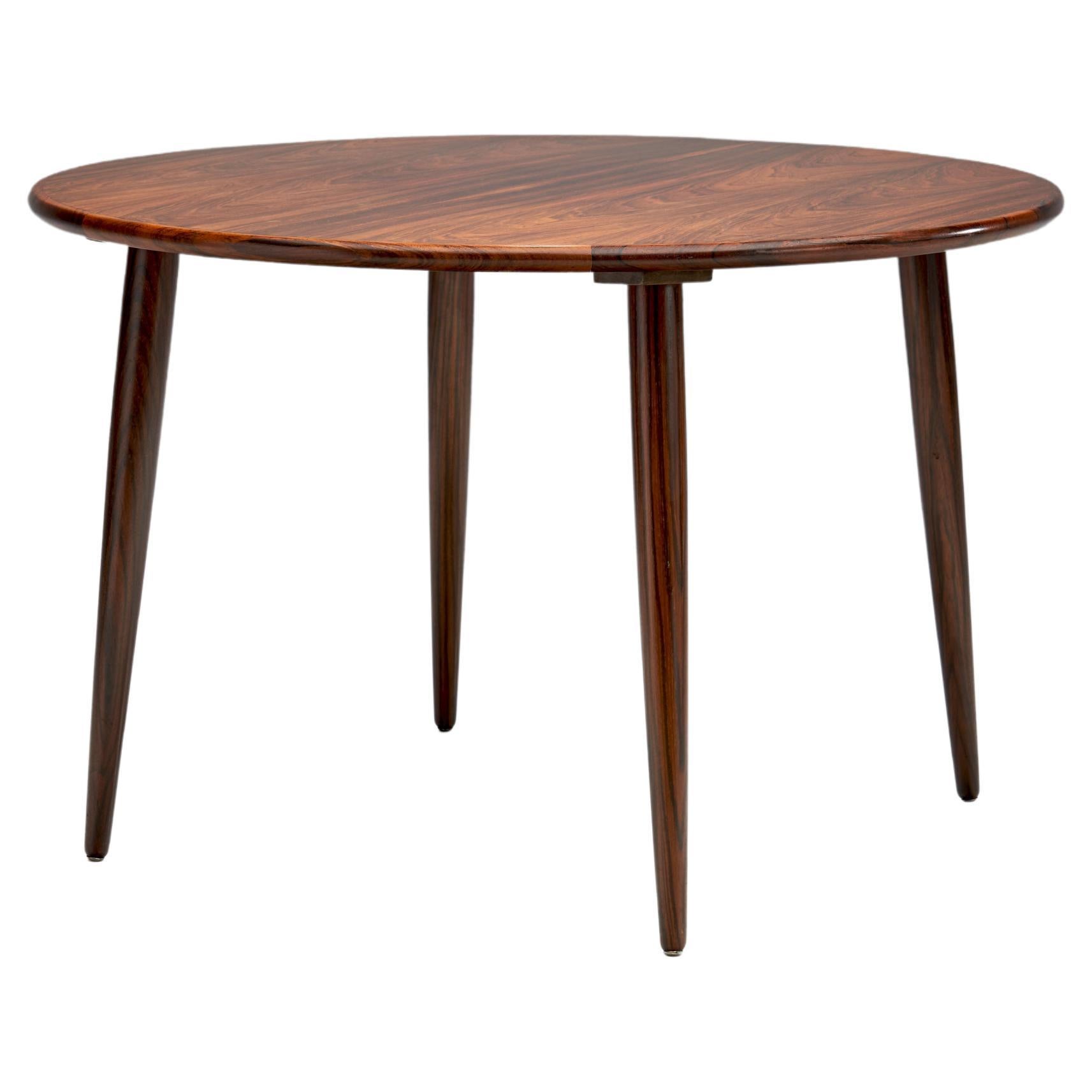 Circular Coffee Table with Slightly Tapered Legs, Denmark 1960s