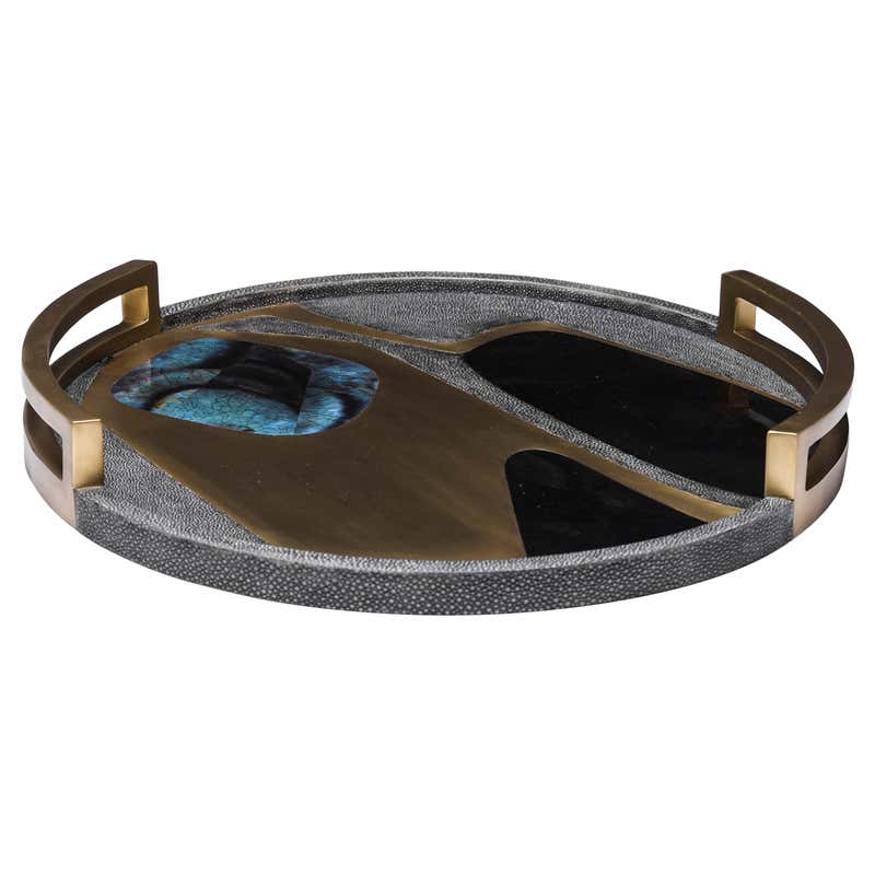 Mexican Modernist Abalone Shell Brass Inlay Mexican Modernist Tray at ...
