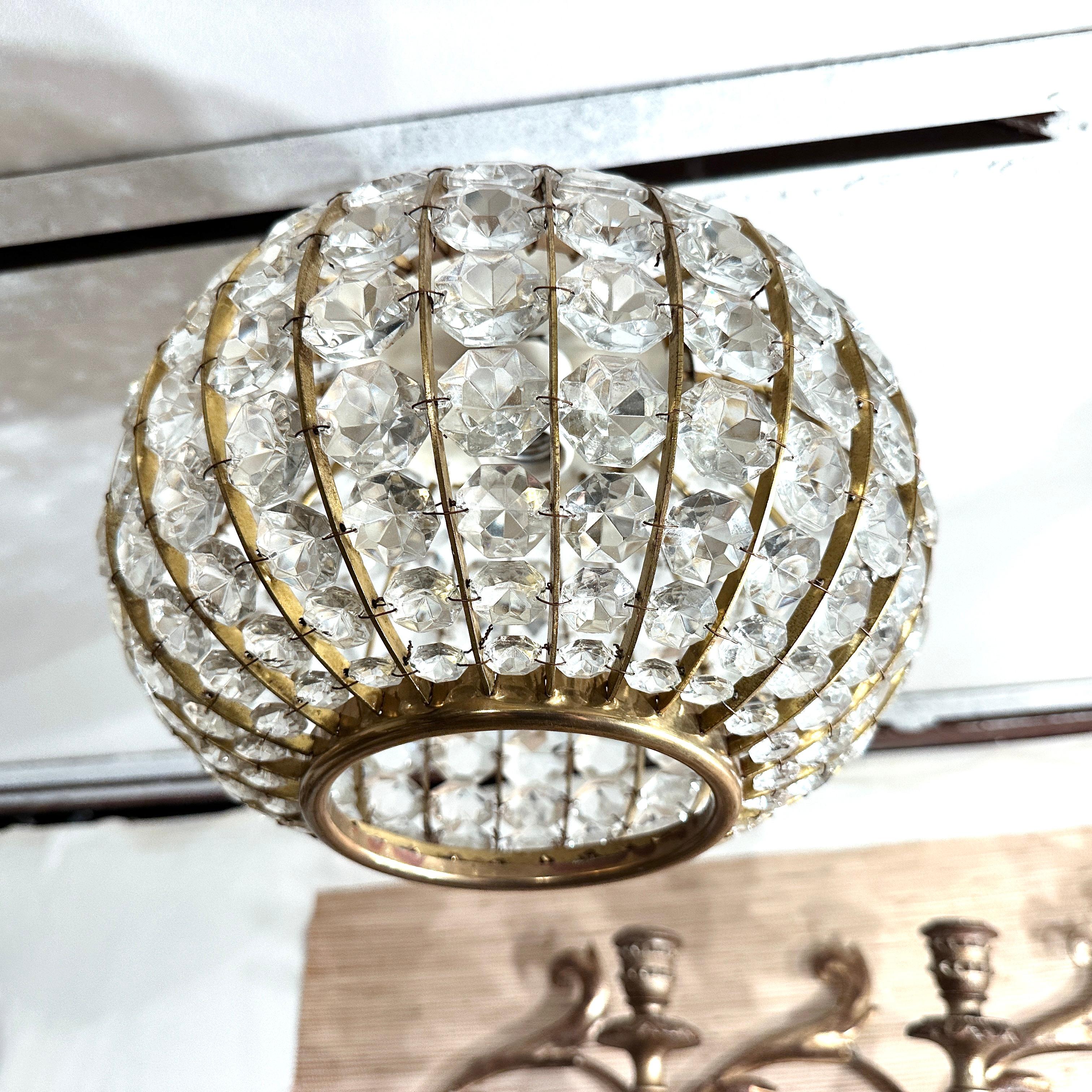 Circular Crystal Light Fixture For Sale 1