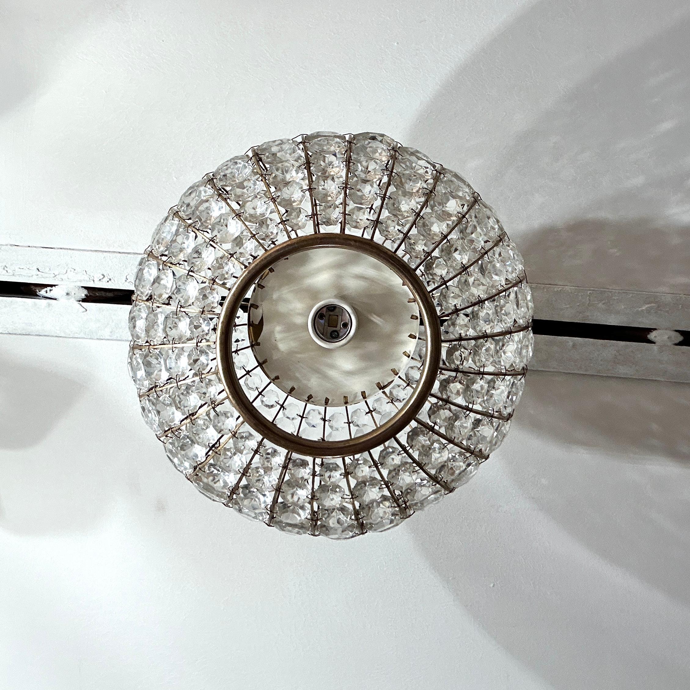 Circular Crystal Light Fixture For Sale 2