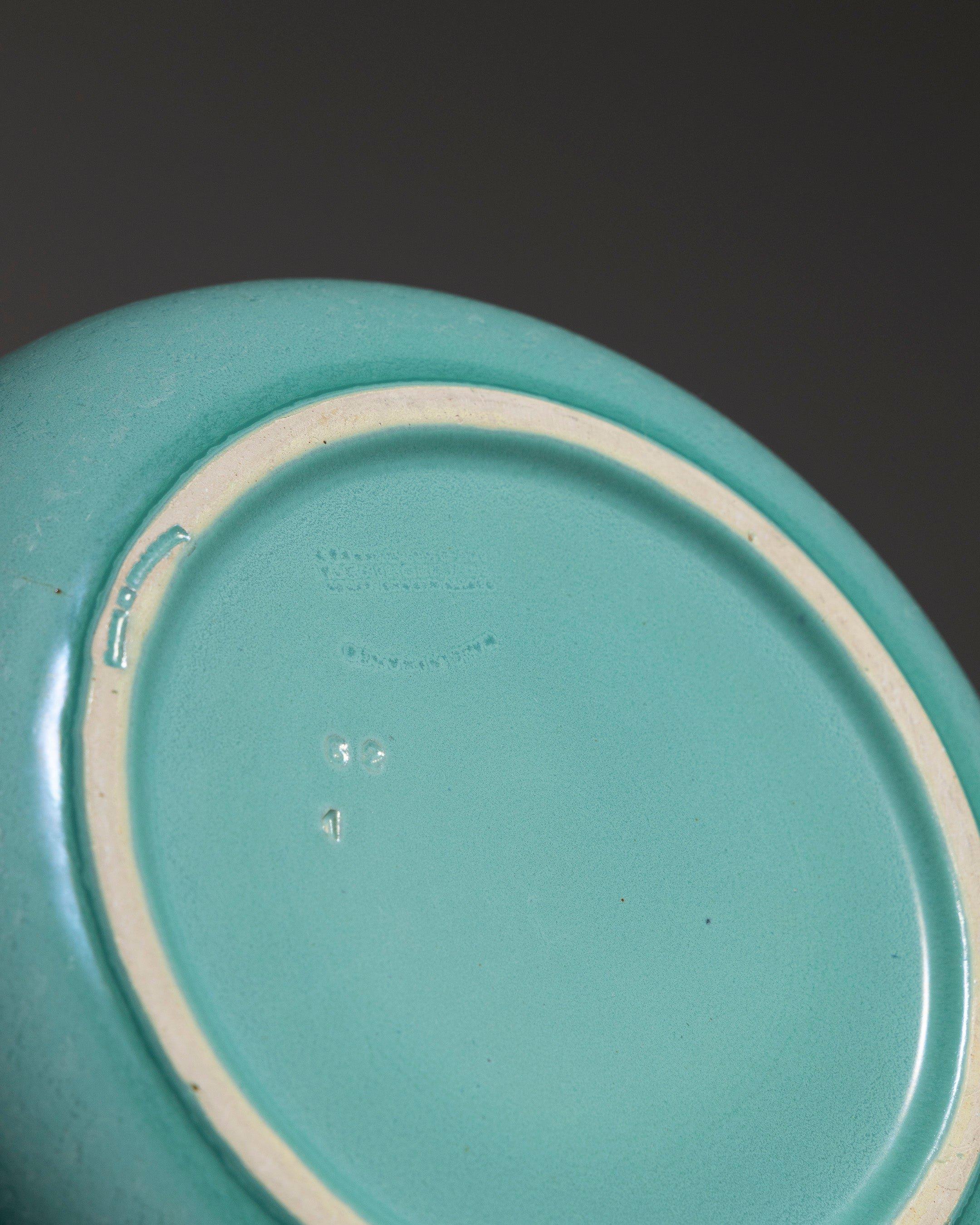 XX secolo Tazza circolare in ceramica turchese, anni '50 in vendita