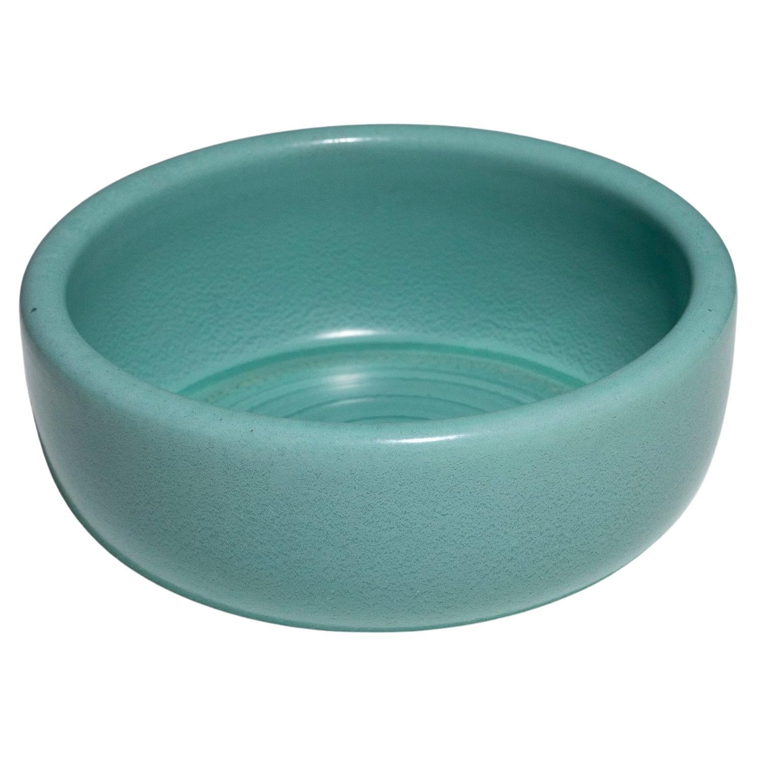 Tazza circolare in ceramica turchese, anni '50 in vendita