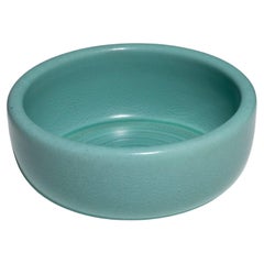 Coupe circulaire en céramique turquoise, 1950S