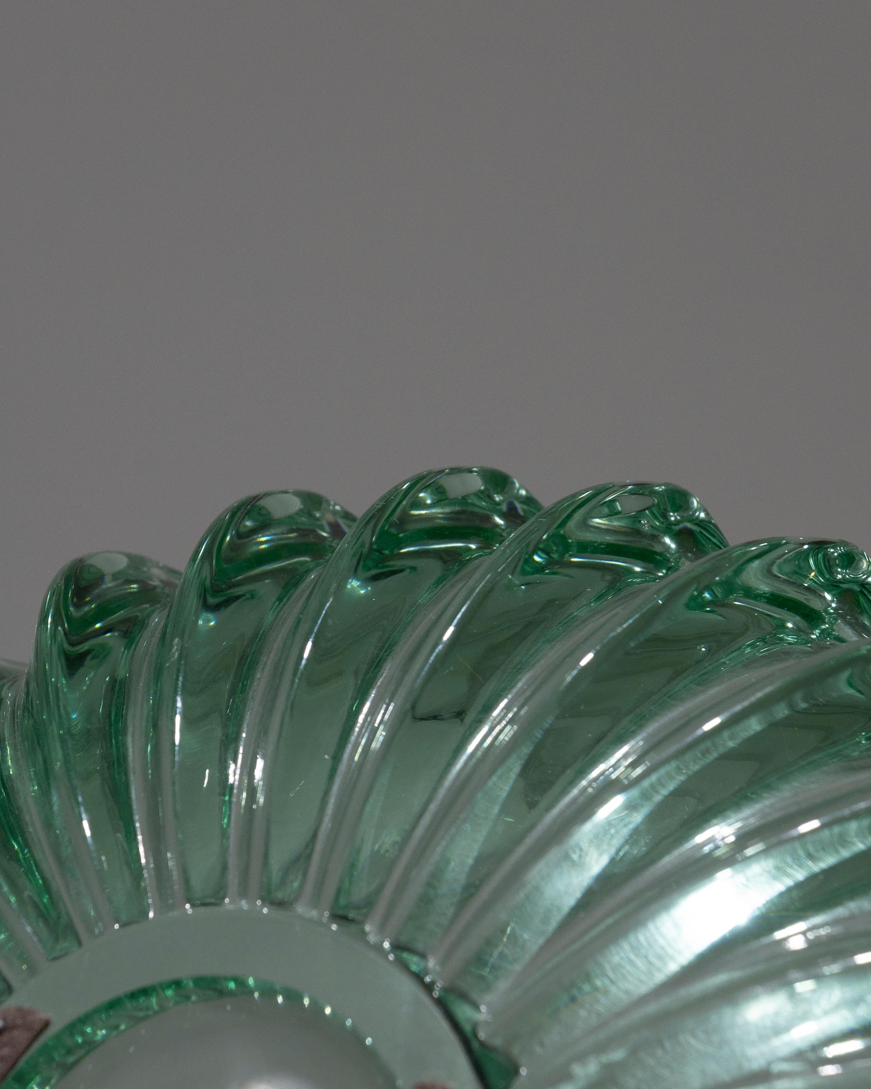 Circular Cut Crystal Bowl, 1930s For Sale 2