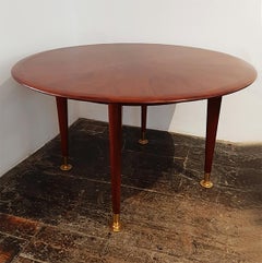 Circular Danish Side Table, 1970s