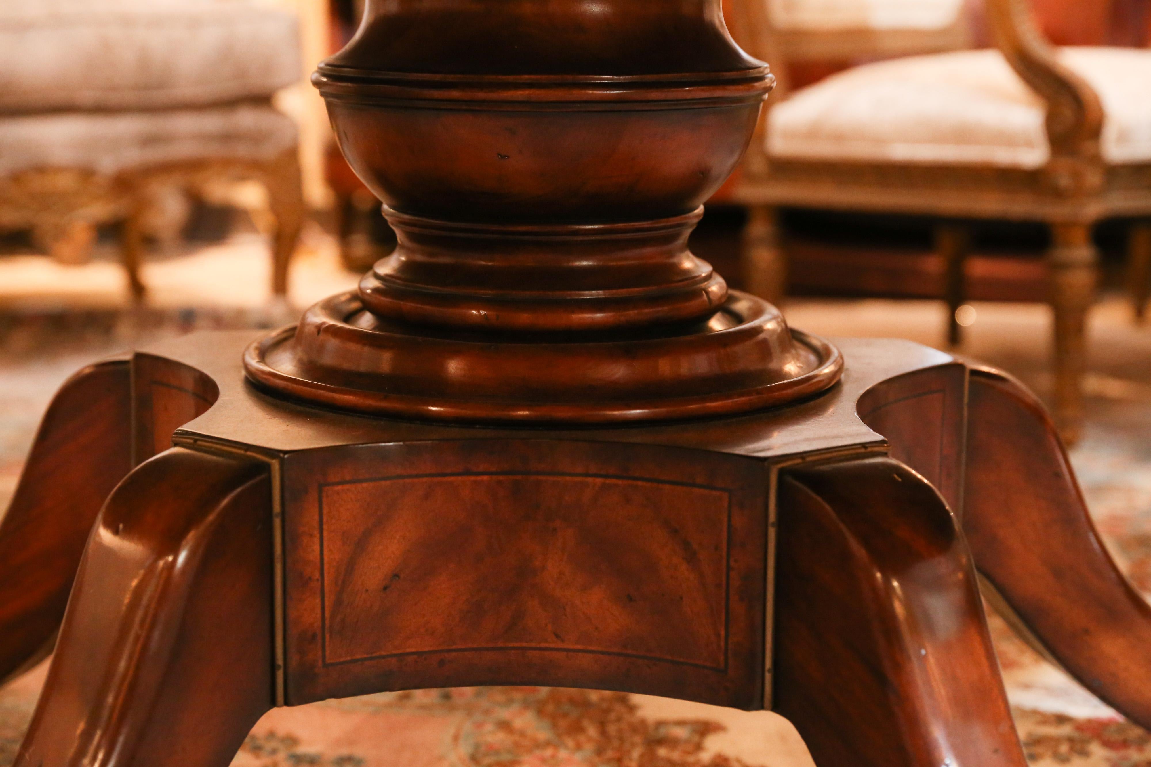 Circular Dining Table Extending Mahogany Jupe Table by Theodore Alexander 1