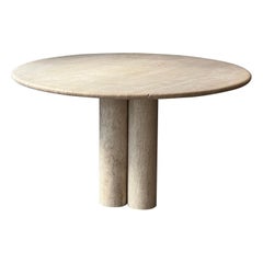 Circular Dining Table in Travertine