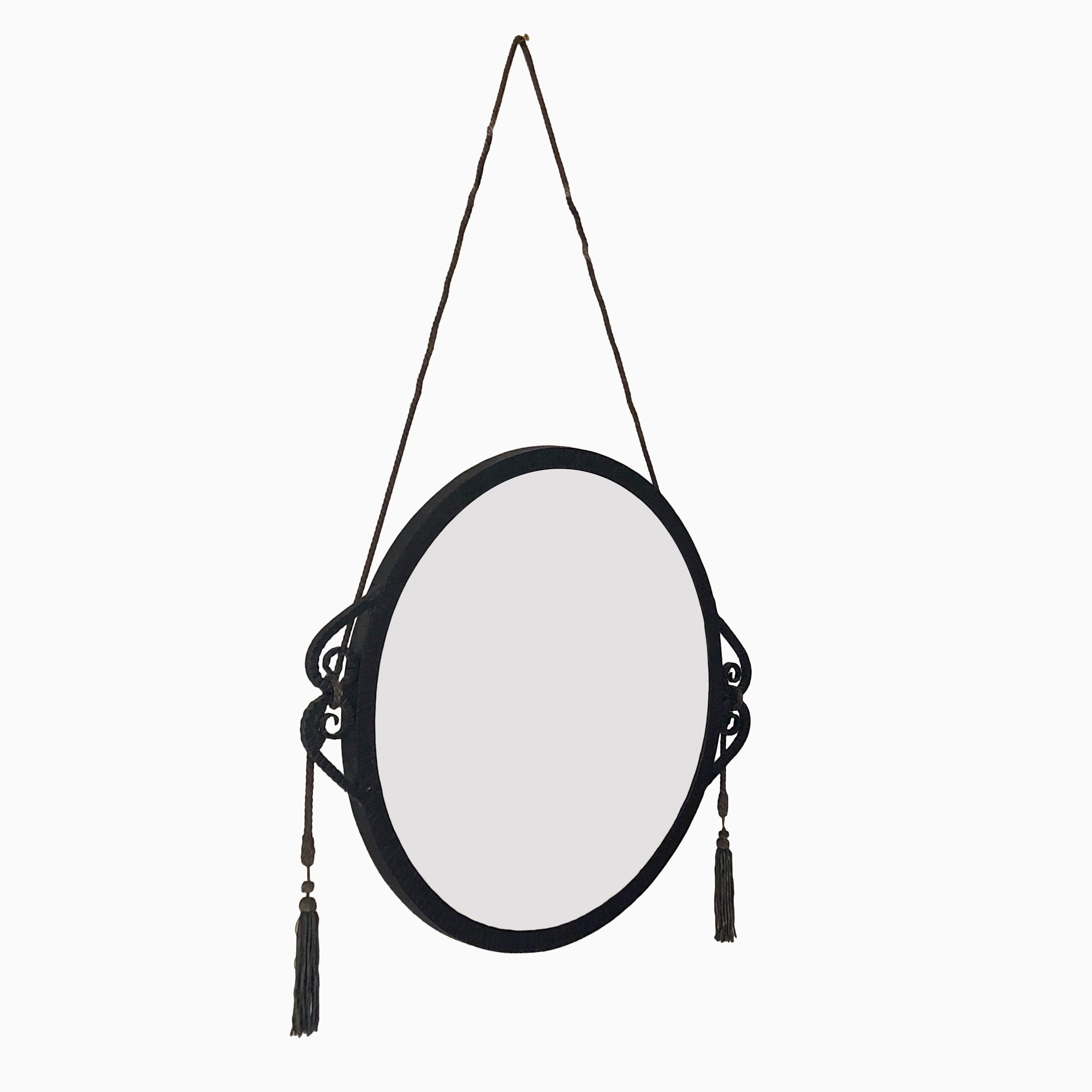 Circular Early 1920s Ironwork Mirror in the Manner of Edgar Brandt 4