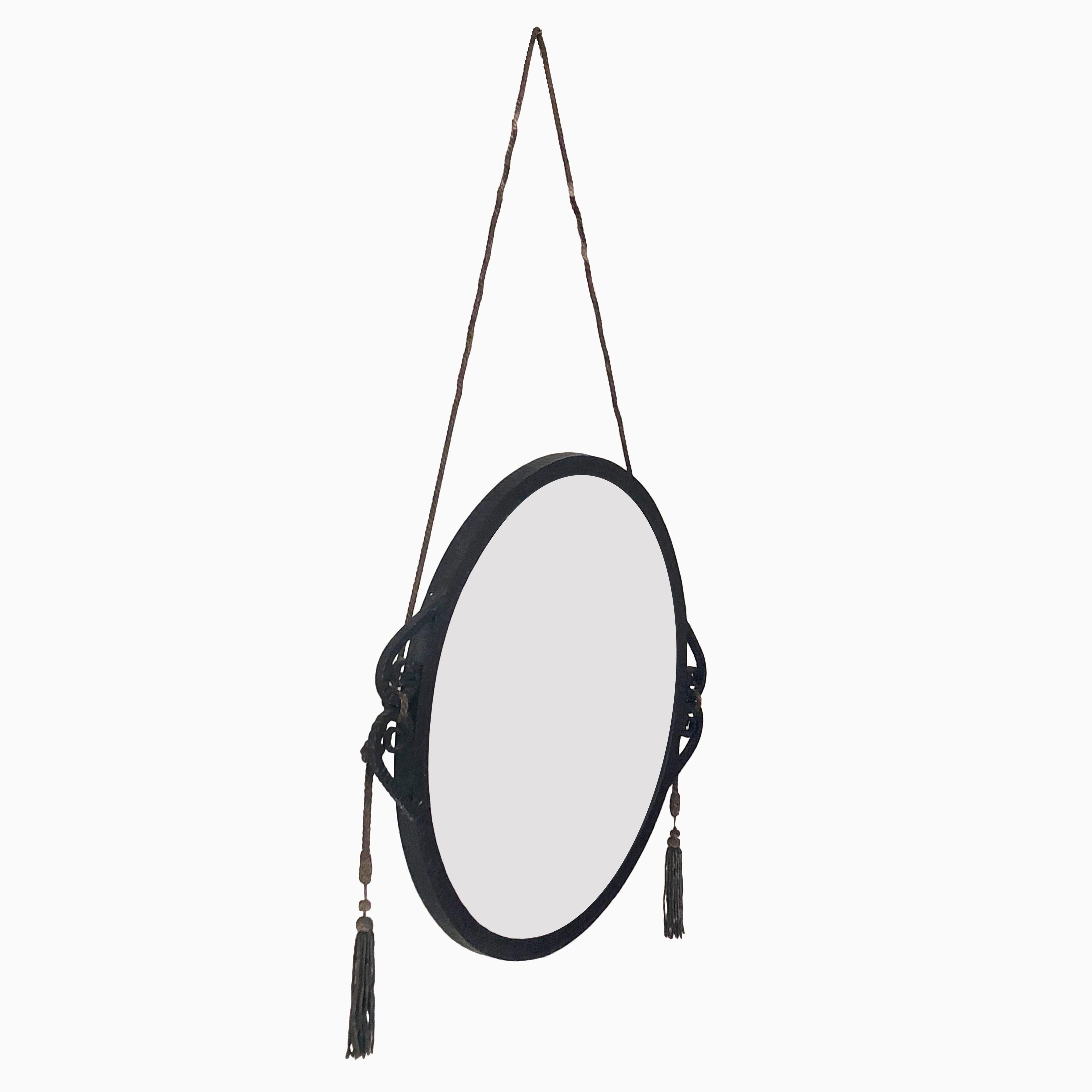 Circular Early 1920s Ironwork Mirror in the Manner of Edgar Brandt In Good Condition In London, GB