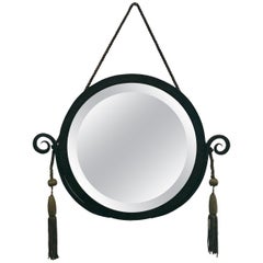 Circular Early 1920s Ironwork Mirror in the Manner of Edgar Brandt