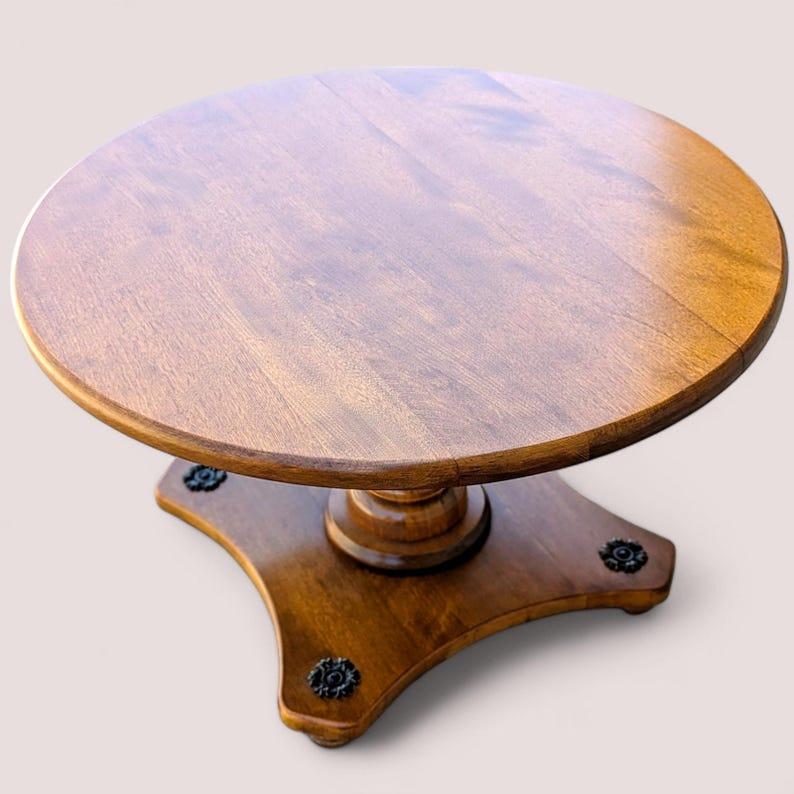Mid-Century Modern Circular End Table, Side Table, Solid Maple Wood, Mid Century, MCM, Maximalist. For Sale