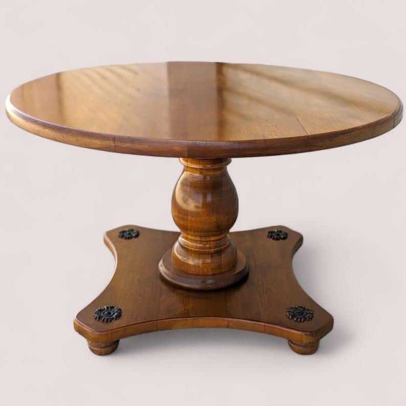 Circular End Table, Side Table, Solid Maple Wood, Mid Century, MCM, Maximalist. For Sale 1