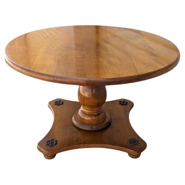 Circular End Table, Side Table, Solid Maple Wood, Mid Century, MCM, Maximalist. For Sale