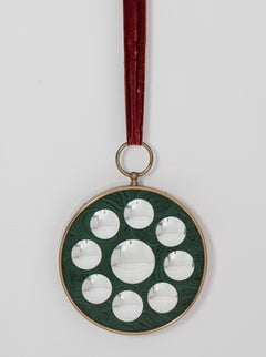Circular 'Faux Malachite' Optical Wall Mirror by Piero Fornasetti, italy, c.1955