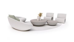 Circular Fiber Medium Table by Piegatto, a Sculptural Coffee Table