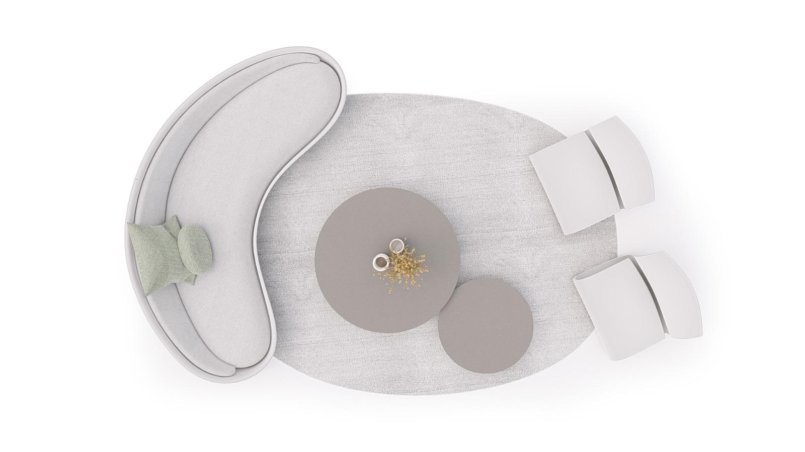 Mesa mediana circular de fibra de Piegatto, una mesa de centro escultural Guatemalteco en venta