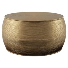 Circular Fiberglass Table with Dark Golden Finish